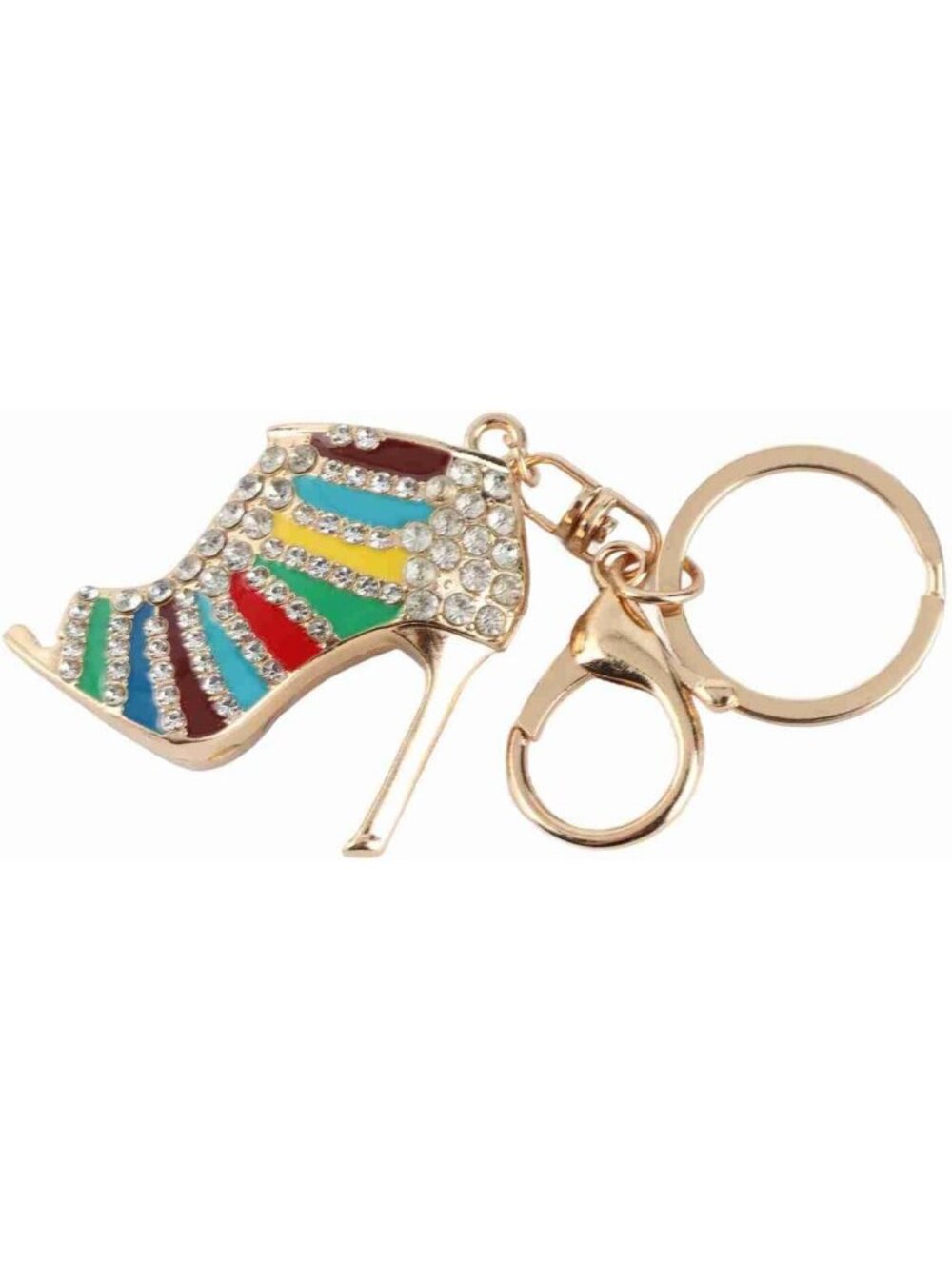 Women's Silver Bling Phone Key Ring Shoe Purse for Car Bag Decoration Charm Key
